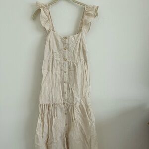 Cream Midi Tiered Dress